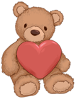 Teddy Bear with Heart PNG Clip Art Image