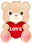Teddy Bear with Love Heart Transparent Image