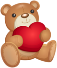 Teddy with Heart Transparent Image