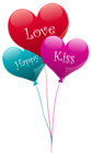 Transparent Heart Kiss Love Happy Balloons PNG Clipart
