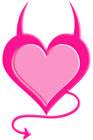 Transparent Pink Devil Heart PNG Picture