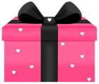 Transparent Pink Gift with Hearts Decorn PNG Picture