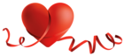 Transparent Red Heart with Bow PNG Clipart