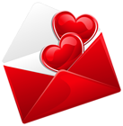 Transparent Red Love Letter with Hearts PNG Picture