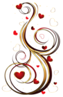 Transparent Red and Gold Hearts Ornament PNG Picture