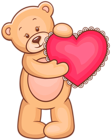 Transparent Teddy Bearwith Red Heart PNG Clipart