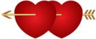 Two Hearts with Arrow PNG Transparent Clipart