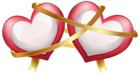 Two Hearts with Ribbon Transparent PNG Clip Art Image