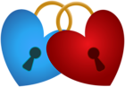 Two Padlocks Hearts PNG Clipart