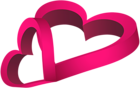 Two Pink Hearts PNG Clip Art Image