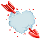 Valentine's Day Cloud Heart with Arrow Transparent PNG Clip Art Image