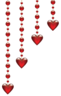 Valentine's Day Hanging Hearts Transparent PNG Clip Art Image