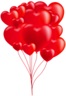 Valentine's Day Heart Balloons Red Clip Art Image