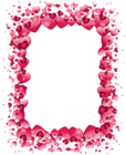 Valentine's Day Pink Heart Border Transparent PNG Clip Art Image