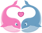 Valentine's Day Whales Couple PNG Clipart Image