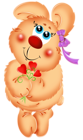 Valentine Bear with Hearts Bouquet PNG Picture