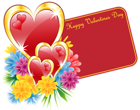 Valentine Card with Hearts and Flowers