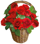 Valentine Gift Rose Basket PNG Clipart Picture