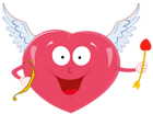 Valentine Heart with Cupid Bow PNG Clipart