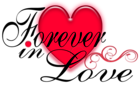 Valentine Love Forever with Glowing Heart PNG Picture