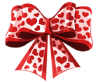 Valentine Red Heart Bow PNG Clipart Picture