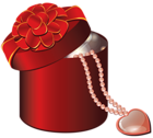 Valentine Red Round Gift Box with Heart