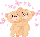 Valentine Teddy Bears with Butterflies PNG Clipart Picture