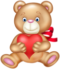Valentine Teddy with Heart Transparent Image