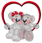 Valentines Bears with Heart PNG Picture Clipart