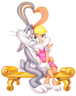Valentines Day Bunnies PNG Clipart Picture