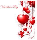 Valentines Day Decor with Hearts and Cupid Clipart