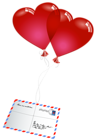 Valentines Day Letter with Heart Balloons PNG Picture
