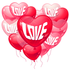 Valentines Day Pink Love Heart Baloons PNG Clipart Picture