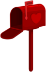 Valentines Day Red Mailbox PNG Clipart