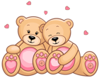 Valentines Day Teddy Couple PNG Clipart Picture