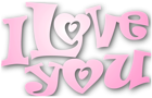 Valentines Pink I Love You PNG Clipart