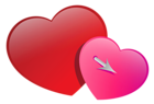 Valentines Pink and Red Hearts PNG Clipart Picture