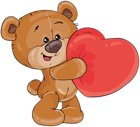 Vday Teddy with Heart Transparent Image