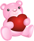 Pink Teddy with Heart Transparent Image | Gallery Yopriceville - High ...