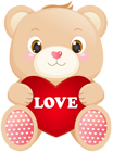 Teddy Bear with Love Heart Transparent Image | Gallery Yopriceville ...