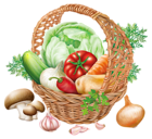 Basket with Vegetables PNG Clipart Image