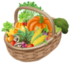 Basket with Vegetables PNG Picture Clipart