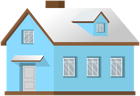 Blue Winter House PNG Clipart