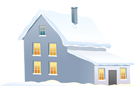 Blue Winter House PNG Clipart Image
