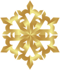 Gold Deco Snowflake PNG Clipart