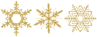 Gold Decorative Snowflake Set Clip Art Image