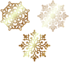 Golden Snowflakes PNG Clip Art Image