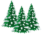 Green Snowy Trees PNG Clipart