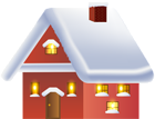 Red Winter House Transparent PNG Image
