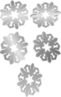 Silver Snowflakes PNG Clip Art Image